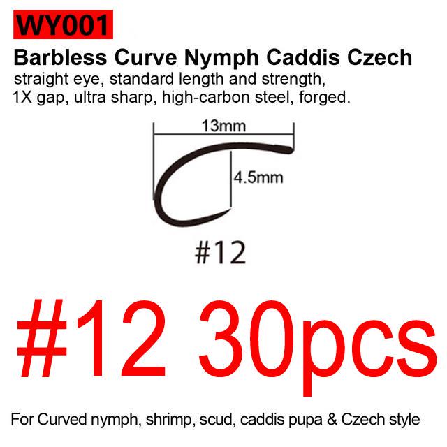 Черные никелевые крючки для завязывания мушек Bimoo, 30 шт./упак., крючки для завязывания мушек Nymph Stonefly Emerger Streamer Caddis, сухие крючки для мушки, крючки для ловли форели