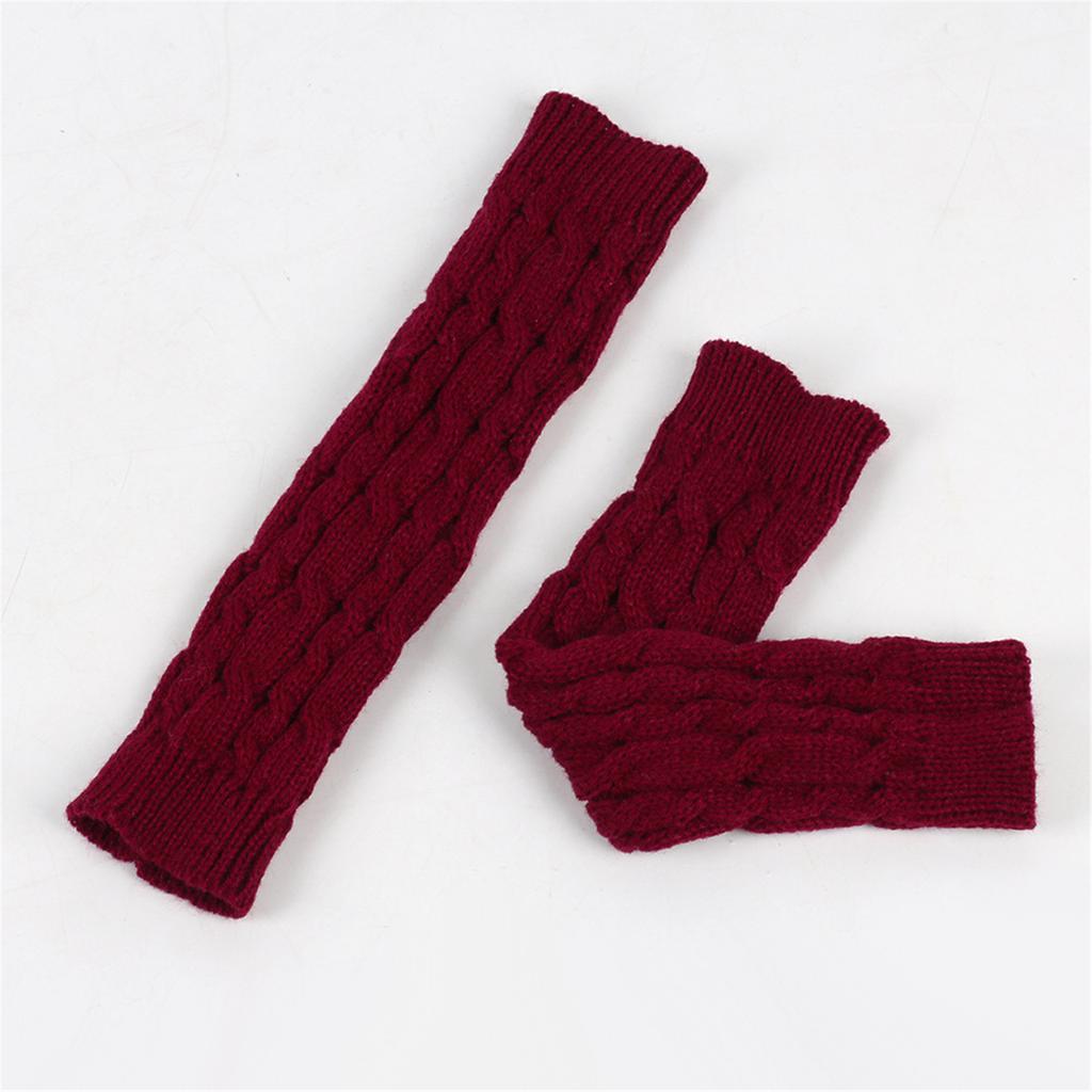 1pair Women's Wool Arm Covers Winter Comfortable Oversleeves Knitted Sleeves for Winter Comfort