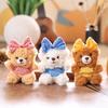 Bowknot Bear Plush Keychain Bag Pendant Animal Doll Toys Keyring Gifts Kids