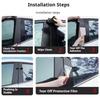 For Volkswagen CC 2009-2018 2010 2011 2012 2013 Window Trim Covers Center Film Column B C Pillar Posts Sticker Car Accessories