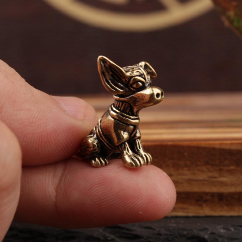 Ретро Медная Статуэтка Таксы Винтажные Латунные Фигурки Домашний Декор Настольное Украшение Милые Миниатюры Антикварный Чайный Питомец Ремесла Подарки