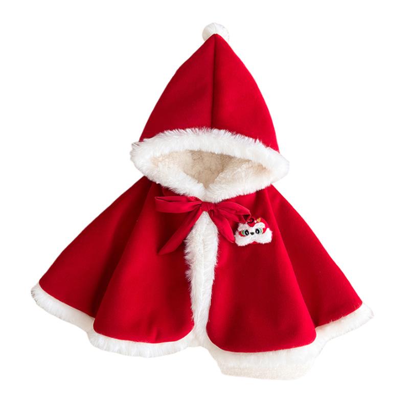 Зимняя бархатная накидка для девочек - ветрозащитная шаль принцессы для новорожденных