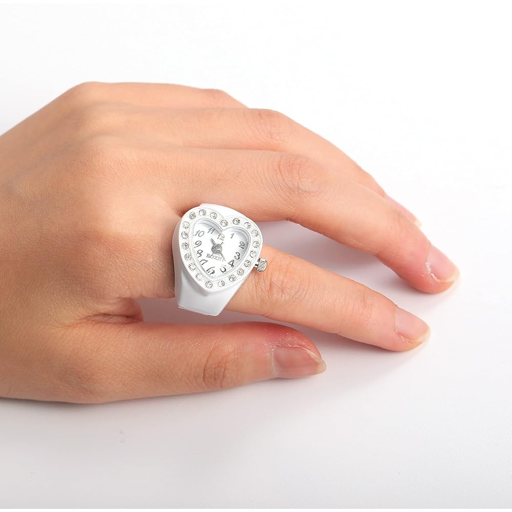 Jewelrywe Кольцо-часы Водонепроницаемые Деловые Модные Кварцевые Спортивные Нержавеющая сталь Откидная крышка Циферблат с цифрами
