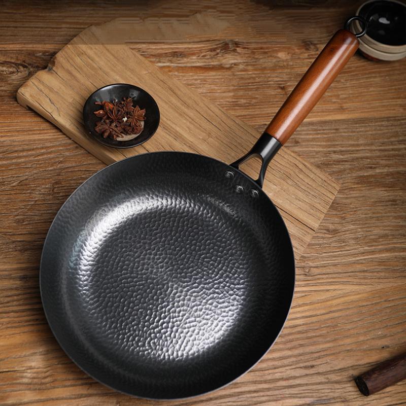 Бытовая чугунная сковорода ручной работы 28 см, сковорода с антипригарным покрытием, стейк, вспомогательная сковорода для еды, газовая плита, индукционная плита, универсальная