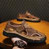 Fashion Hot Sale Summer Men's Shoes Outdoor Sandals Non-slip Men Beach Flats Handmade Leather Man Mesh Shoes Fashion Wading Aqua Shoes