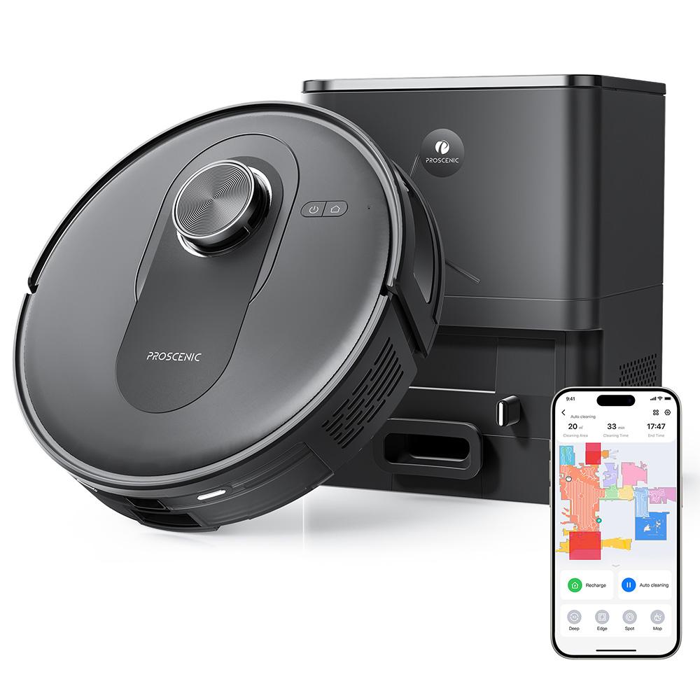 Proscenic Q8 Max Robot Vacuum and Mop Combo with Self-emptying Station, Max 4200Pa Suction, 200min Runtime