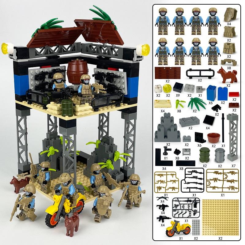 Военное оружие SWAT Спецназ Наблюдательная вышка Разведывательные Минифигурки Аксессуары Строительные блоки Кирпичные игрушки