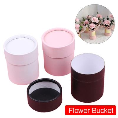 Круглая корзина Портативная коробка для цветов Подарочные упаковочные коробки Свадебная вечеринка Подарок на День святого Валентина Коробки для хранения и украшения цветов розы