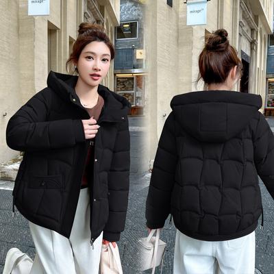 Новая зимняя хлопковая куртка для женщин с капюшоном, универсальная и модная простая хлопковая куртка свободного кроя в корейском стиле