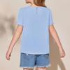 Children's Short-sleeved Solid Color T-shirt For Girls With Puffed Sleeve Chiffon Top
