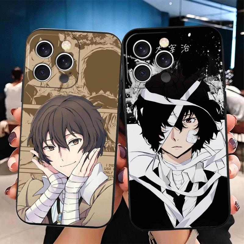 Мягкий чехол для телефона Bungo Stray Dogs Дазай для iPhone 16 16E 17 Air 15 Pro Max 14 Plus 13 Mini 11 12 7 Черная задняя крышка