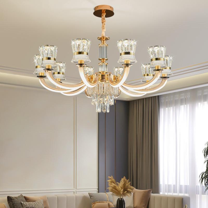 Хрустальная люстра для гостиной, современная простая атмосфера, для спальни, столовой, для гостиной, люстры
