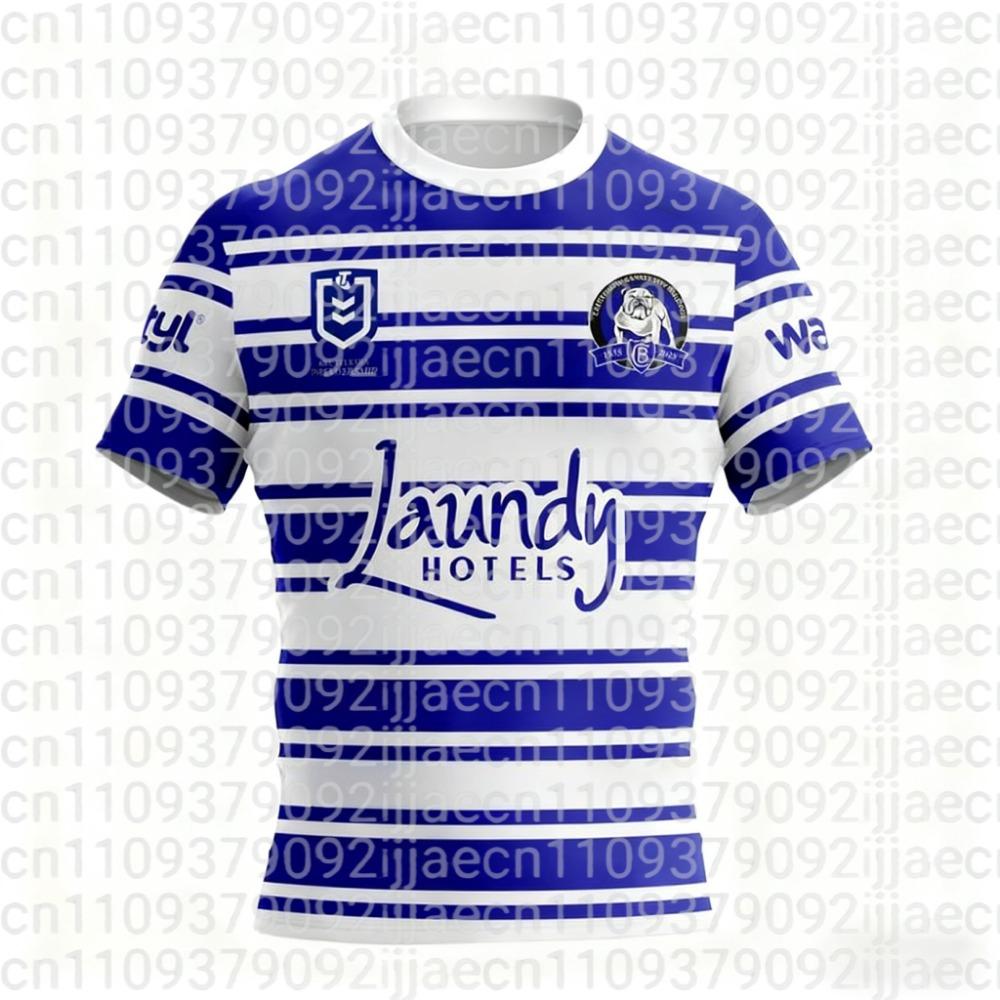 Летний Мужской Бестселлер Canterbury-Bankstown Bulldogs Регби Тренировочная Футболка Дышащий Спортивный Топ для Семейного Совместного Ношения