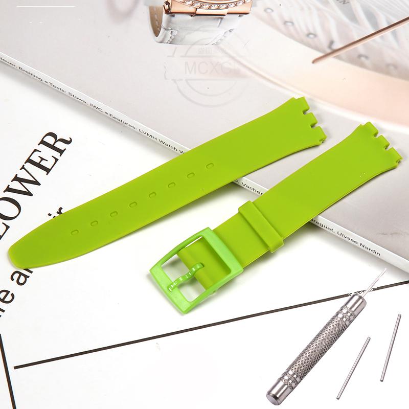 Силиконовый Ремешок Для Swatch SFS103 SFV107 SFN120 SFK397 SFK360 SFK361 Браслет для Часов 16мм Женский Водонепроницаемый Аксессуары для Часов
