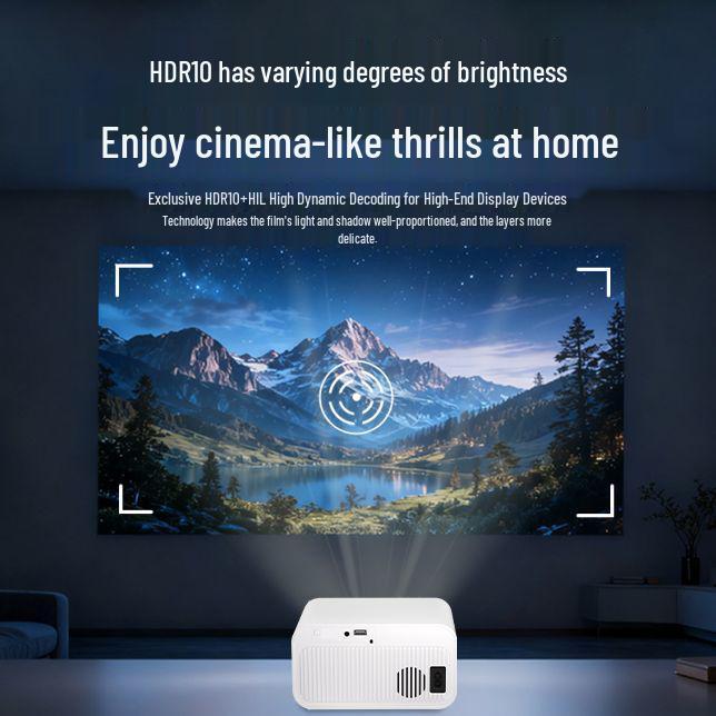 Ультра HD Проектор 2025 для Спальни и Общежития - Мобильное Зеркалирование Экрана для Домашнего Кинотеатра