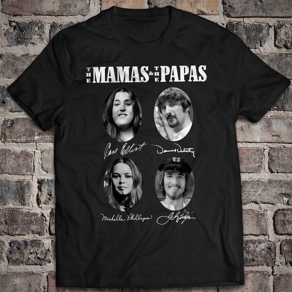 Rare! The Mamas & the Papas Signed Cotton Black Unisex Tee Shirt BL412