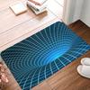 3D Клетчатый Вихрь Ловушка Коврик для Двери Коврик Противоскользящий Геометрический Вихрь Иллюзия Ванная Кухня Туалет Коврик Ковер 40*60см