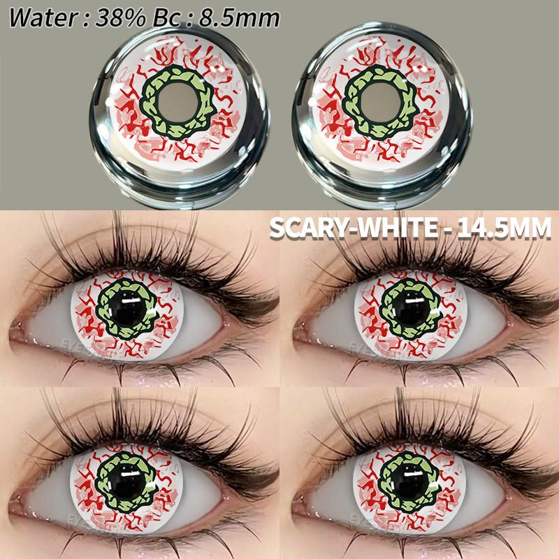 Eyeshare DEMON Red Cosplay Contact Lenses for Eyes Blood-red Pupils Halloween Eye Lens White/Black Softlens