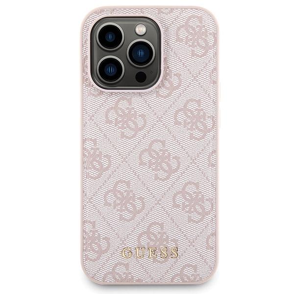 Zestaw Guess Gubpm5P15L4Gemgp Iphone15 Pro 6.1 Hardcase + Powerbank 5000Mah Magsafe Różowy/Pink 4G Metal Logo
