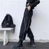 Ayollar uchun keng kargo shimlar, cho'ntakli va zanjirli Harajuku pank shimlari