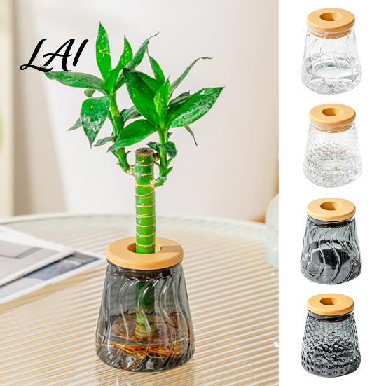 Durable PET Hydroponic Container Planter with Lid Glass-Like Clear Plant Propagation Station Desktop Pothos Water Culture Vase Flower for Cuttings,