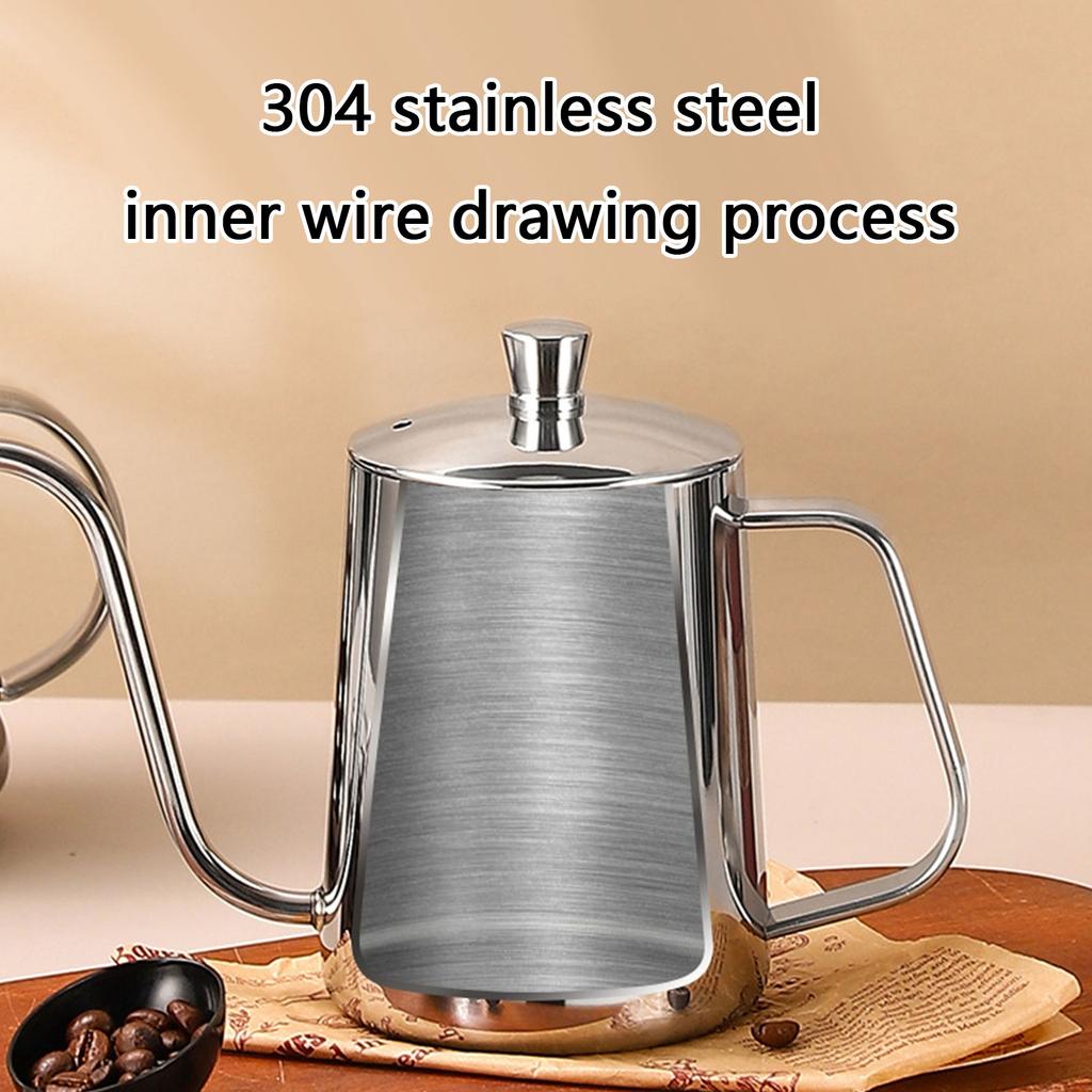 Кофейник для ручного заваривания Кофейник из нержавеющей стали с носиком-гусиным горлом Кухонные инструменты для дома и офиса Долговечный