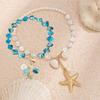 Handmade Sea Star Pendant Necklace Imitation Pearl Bohemian Shell Beads Necklace  Couple Gift
