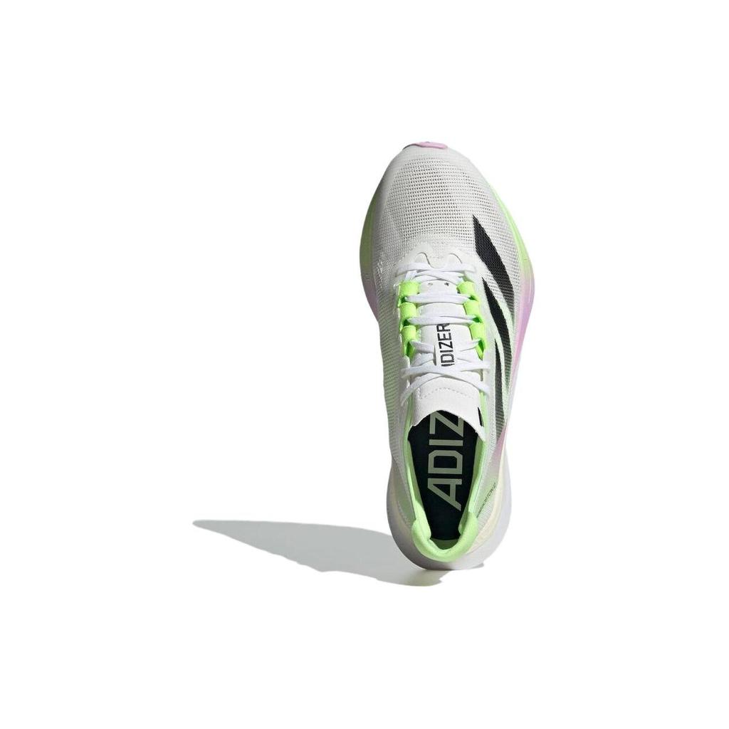 adidas Adizero Boston 12 White Black Green Spark Женские кроссовки Cloud-White Core-Black IG3328