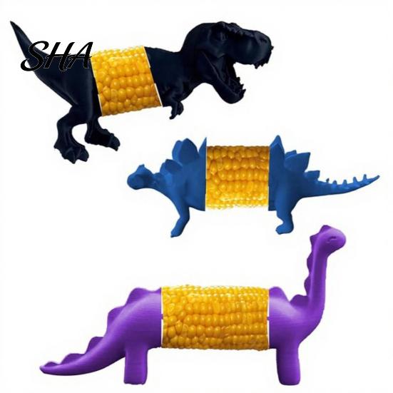 Safe Corn Forks Dinosaur Holders, Durable 3D Printing Lightweight Sturdy Prongs, Fun Cob Holders Fork, for Hot BBQ Party Dining Table Accessories