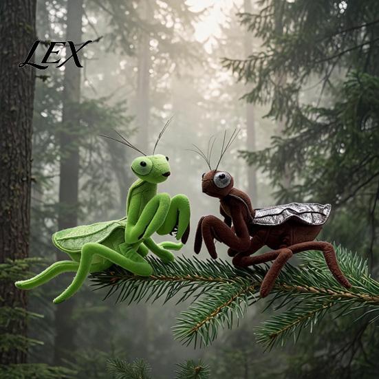 Fun Room Accessory Realistic Mantis Stuffed Animal Plush Toy, Bendable Leg Praying Insect Creative Gift for Kids Figure, Cute Doll Decor, Novelty