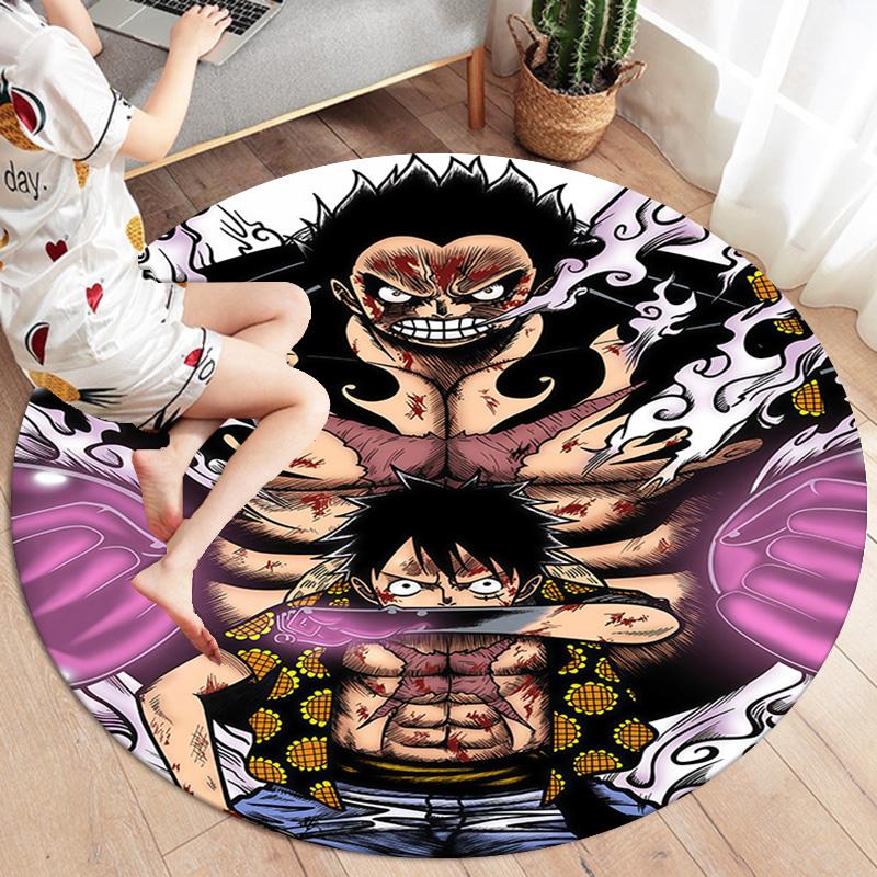 Ковер круглый с изображением Манки Д. Луффи из One Piece, ковер для гостиной, спальни, дивана, игровой комнаты, нескользящий коврик