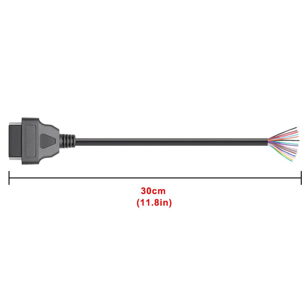 JieYuan 30cm 16pin Female to Male DIY OBD2 Auto Extension Cable Automotive Car Diagnostic auto Tool Scanner OBDII Connector