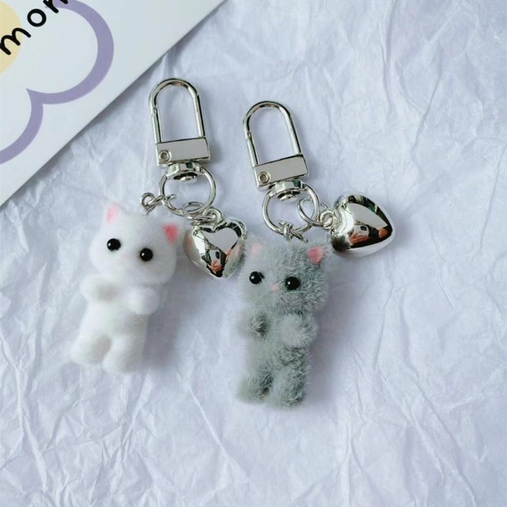 Ornaments Cat Keychain Creative Car Key Ring Fashion Plush Cat Pendant Key Decor