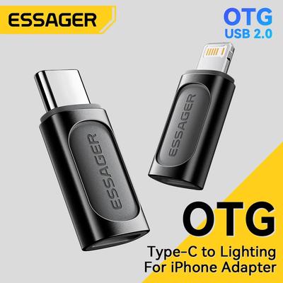 Essager Адаптер Lighting To Type C OTG USB Type C To Lighting PD 20 Вт Быстрая зарядка для iPhone 15 14 13 12 Pro Max ios Converter