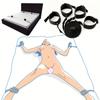 BDSM Bondage Restraint Set: Under Bed Belt, Handcuffs & Wrist/Ankle Cuffs - Adult Couple Sex Toy for Valentine's Day Play