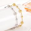 925 Sterling Silver Bracelet Small Gold Frosted Beads Push-pull Adjustable Cute 18k Gold Bracelet For Women Jewelry Gifts