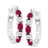 Delicate Round Silver 925 Jewelry Gemstones Earrings For Women Oval Shaped Ruby Ear Drops Dating Female Gift