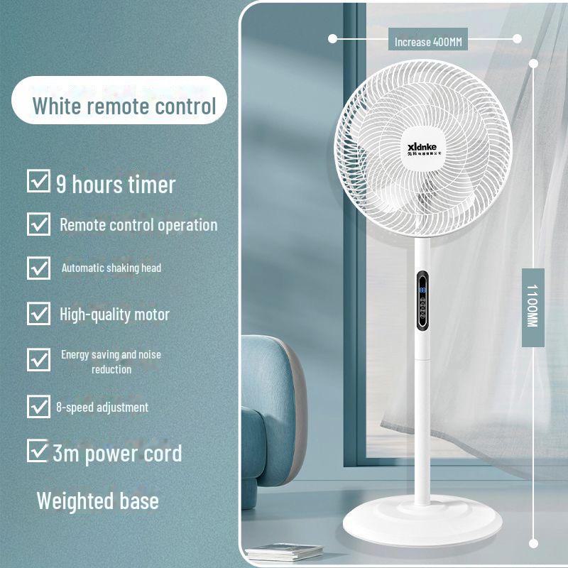 Сверхтихий большой электрический вентилятор Xianke с дистанционным управлением для дома, офиса, общежития - энергосберегающая конструкция с вертикальной циркуляцией.