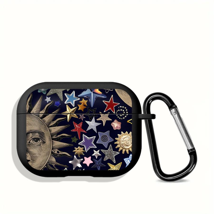 Чехол для наушников Чехол-крышка Для Airpods 4 1 Pro3 Pro 2 3 Pro2 Узор Звезда Луна