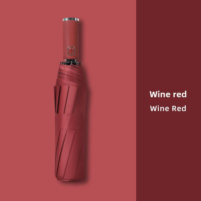 Retro Large Automatic Reverse Sunshade Umbrella for Men and Women - UV Protection for Sun and Rainy Days