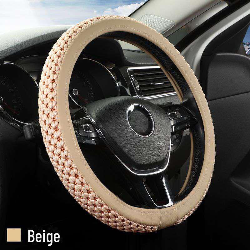 Универсальный чехол на руль автомобиля из искусственного шелка для всех четырех сезонов, впитывающий пот и удобный.