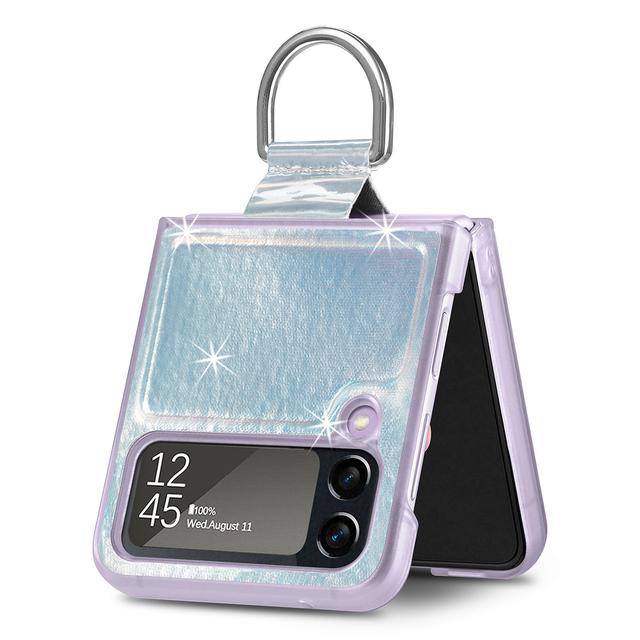 Luxury Fashion Colorful Ring Holder Folding Case For Samsung Galaxy Z Flip4 Flip 4 5g Zflip4 Comfortable Protective Cover