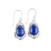 Rare Lapis Lazuli Gemstone 925 Sterling Silver Designer Jewelry Earrings 1.50" EE-41-31