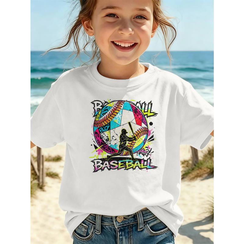 2026 New 3D Printed Girls' Crewneck T-Shirts with Various Patterns Soft and Comfortable