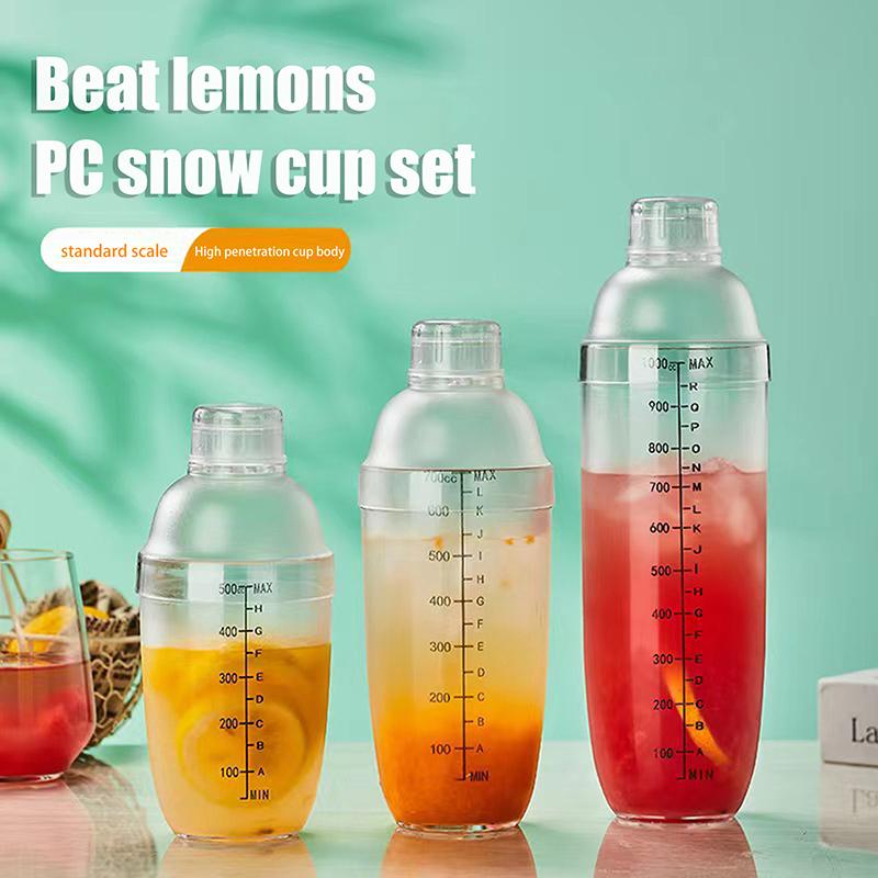 500/700/1000 мл Поликарбонатный коктейльный шейкер Мартини Ручной шейкер Стакан со шкалами Молочный чай Вино Барный инвентарь Шейкер для напитков Бутылка-миксер