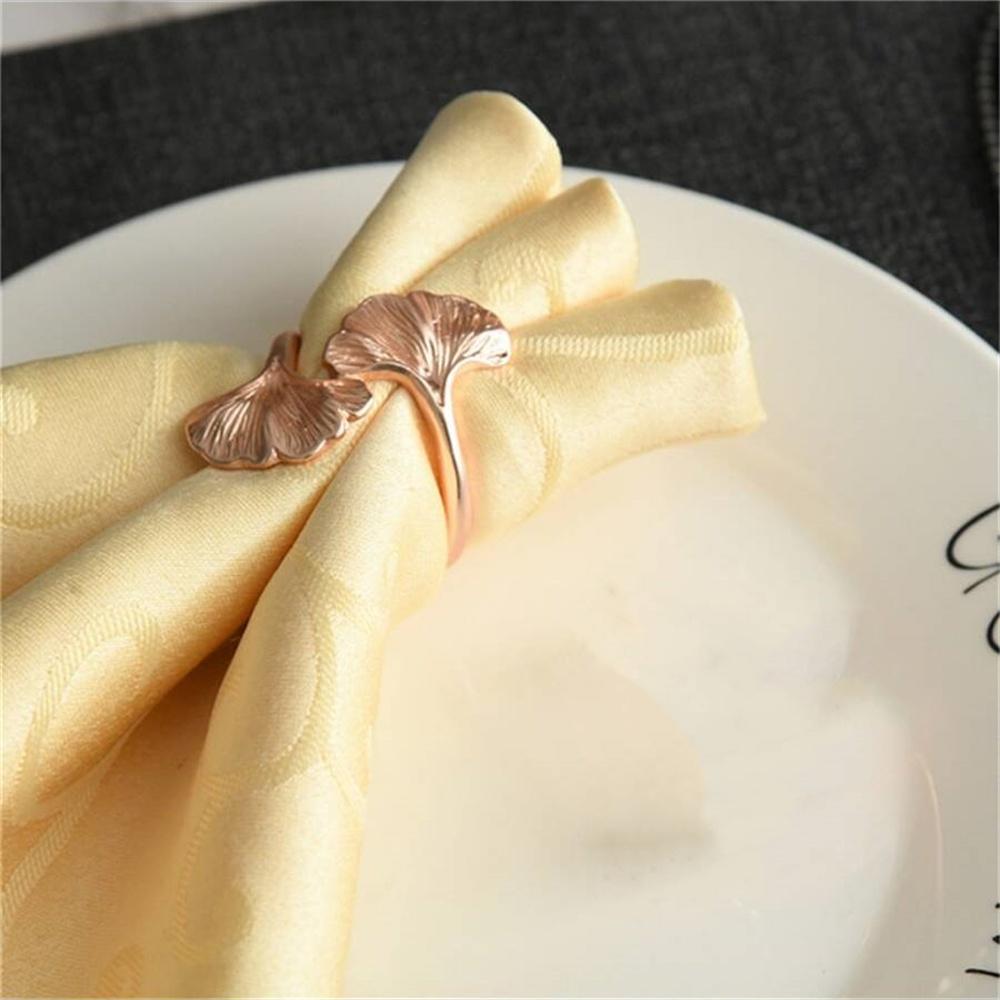 1Pc Gold/Sliver Leaf Napkin Rings Fall Metal Napkin Holder for Christmas Thanksgiving Festival Wedding Dinnig Table Decoration