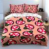 Pink Mushroom Pattern Bedding Set Bedding Duvet Cover Set Duvet Cover Pillowcases  (1 * Duvet Cover 2 * Pillowcases, without duvet insert)