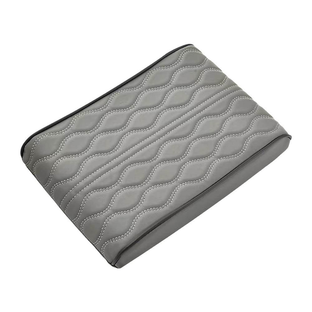 Wave Embroider PU Leather Car Armrest Mat Center Console Arm Rest Protection Cushion Auto Armrests Storage Box Cover Pad