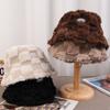 Утепленная берберская флисовая шляпа рыбака, плюшевая овечья шляпа в клетку, повседневная шляпа для девочек