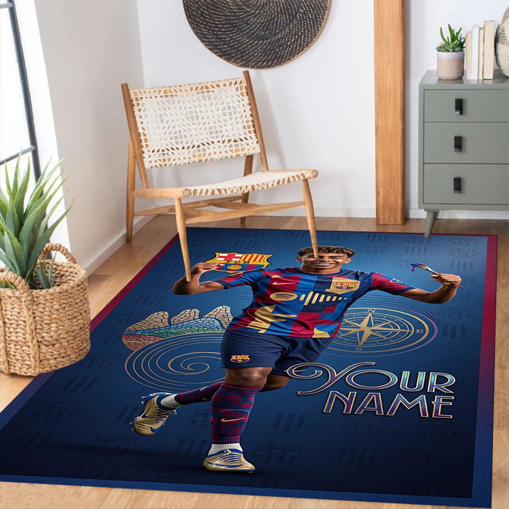 Lamin Yamal Customize Text Floor Rug Office Rug Perfect For Dining Room Study Room Outdoor Decorate Room Antislip Carpet Anime Office Decor